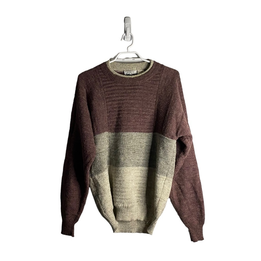 Bugatchi Uomo Men's Wool Knit Color Block Crewneck Sweater